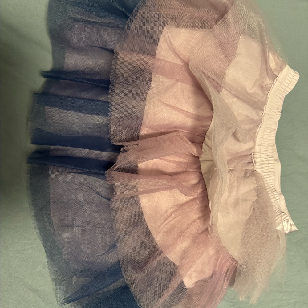 Janie and Jack Pink and Navy Layered Tulle Dress